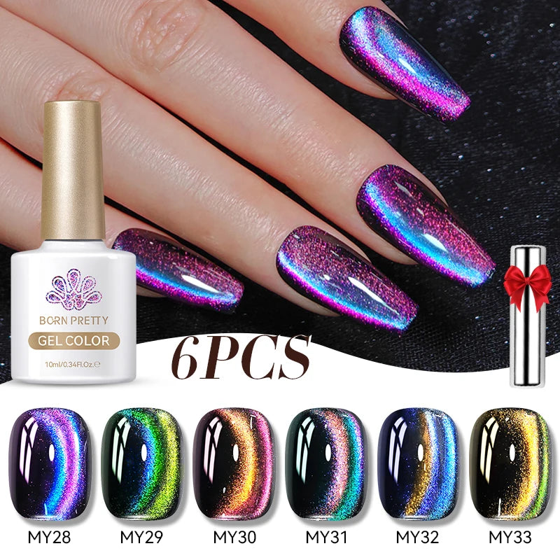 Sets de 6 esmaltes de ojo de gato BORN PRETTY