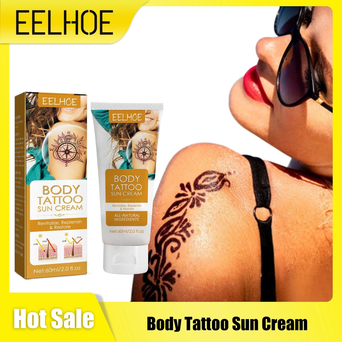 Sunscreen for tattooed skin.