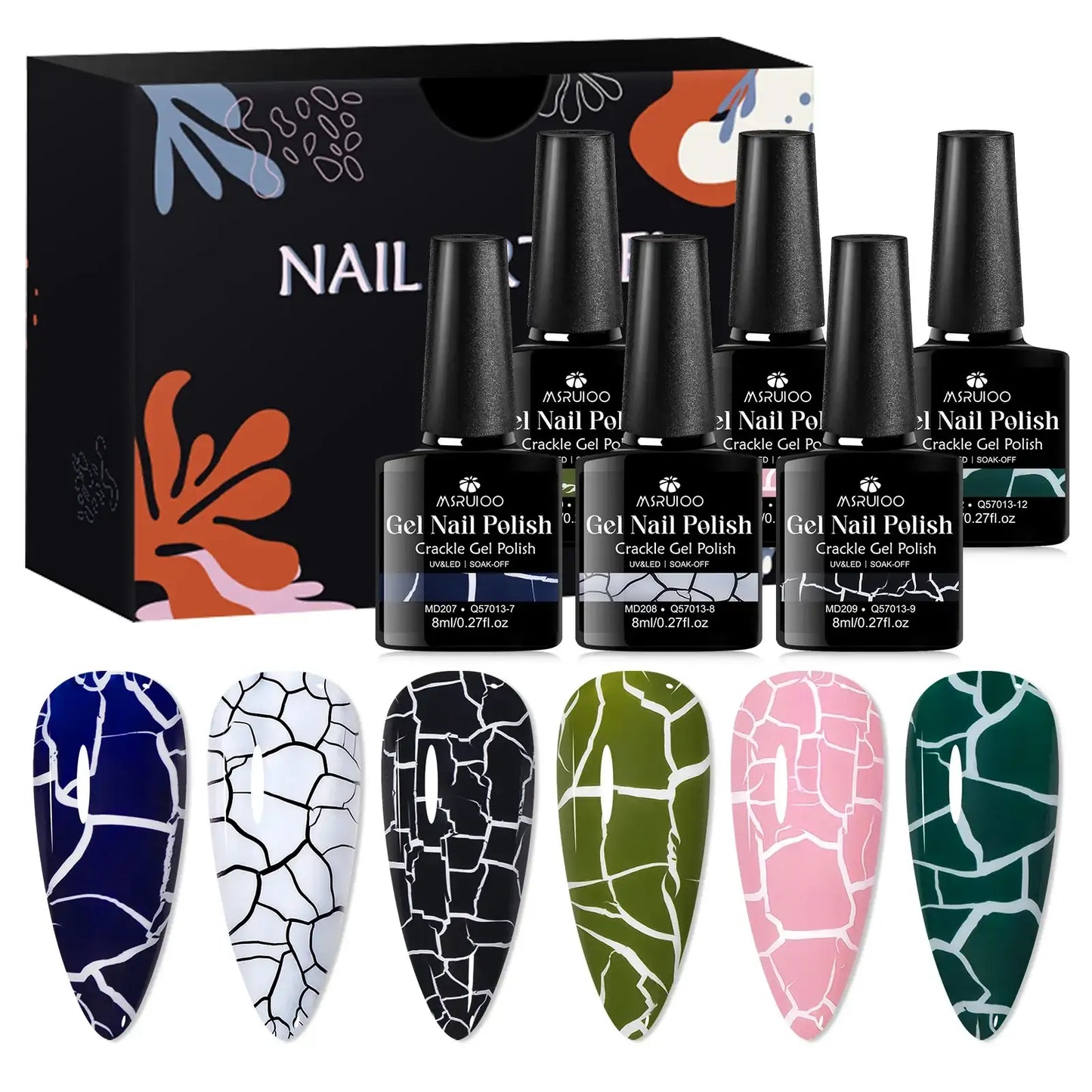 MSRUIOO 6 colores de esmalte quebradizo de secado UV