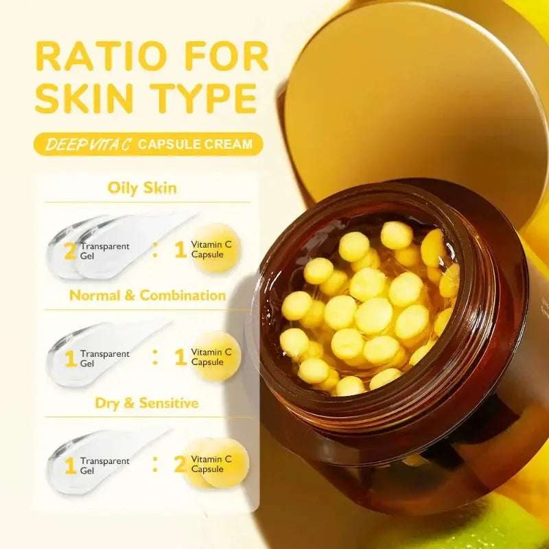 Crema faciales en cápsulas con vitamina C