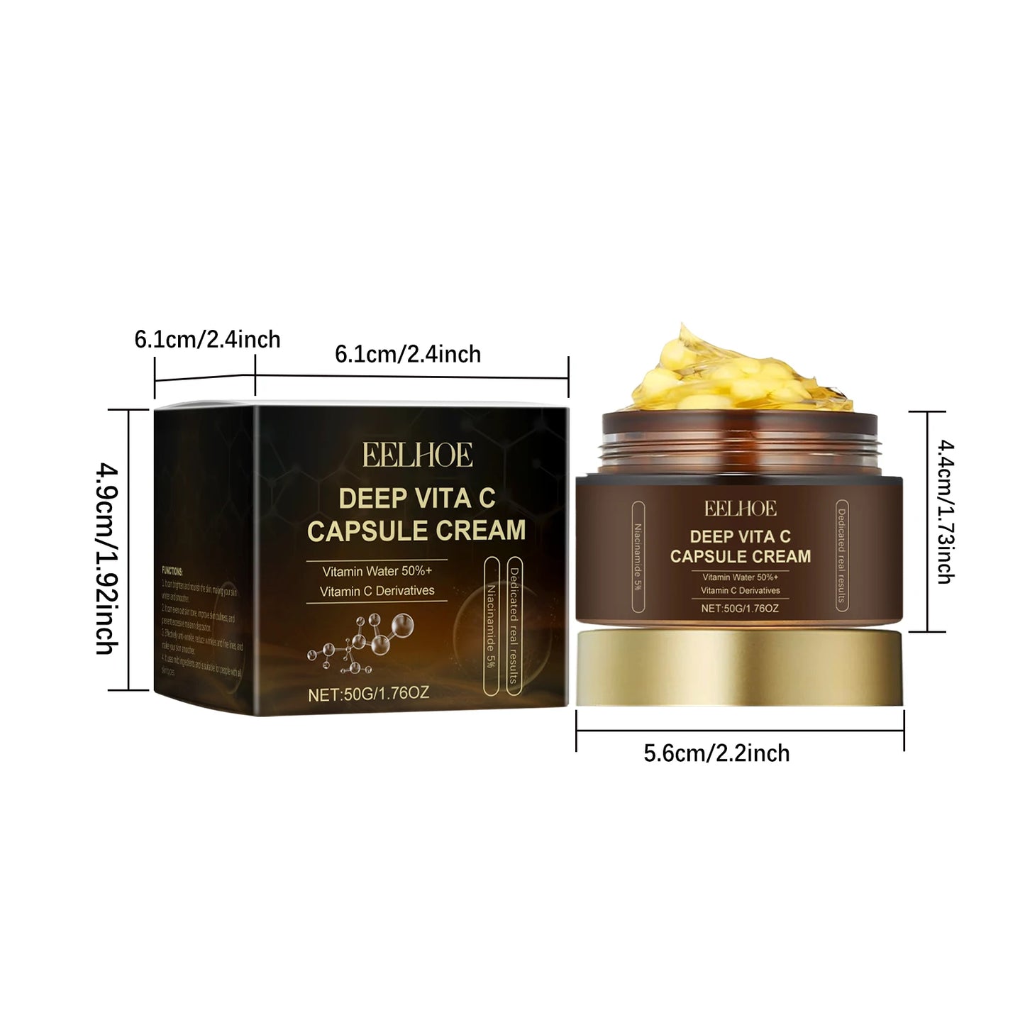 Crema facial en capsula con vitamina C