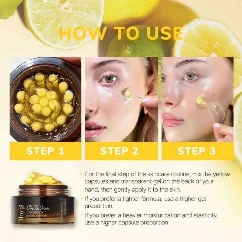 Crema faciales en cápsulas con vitamina C