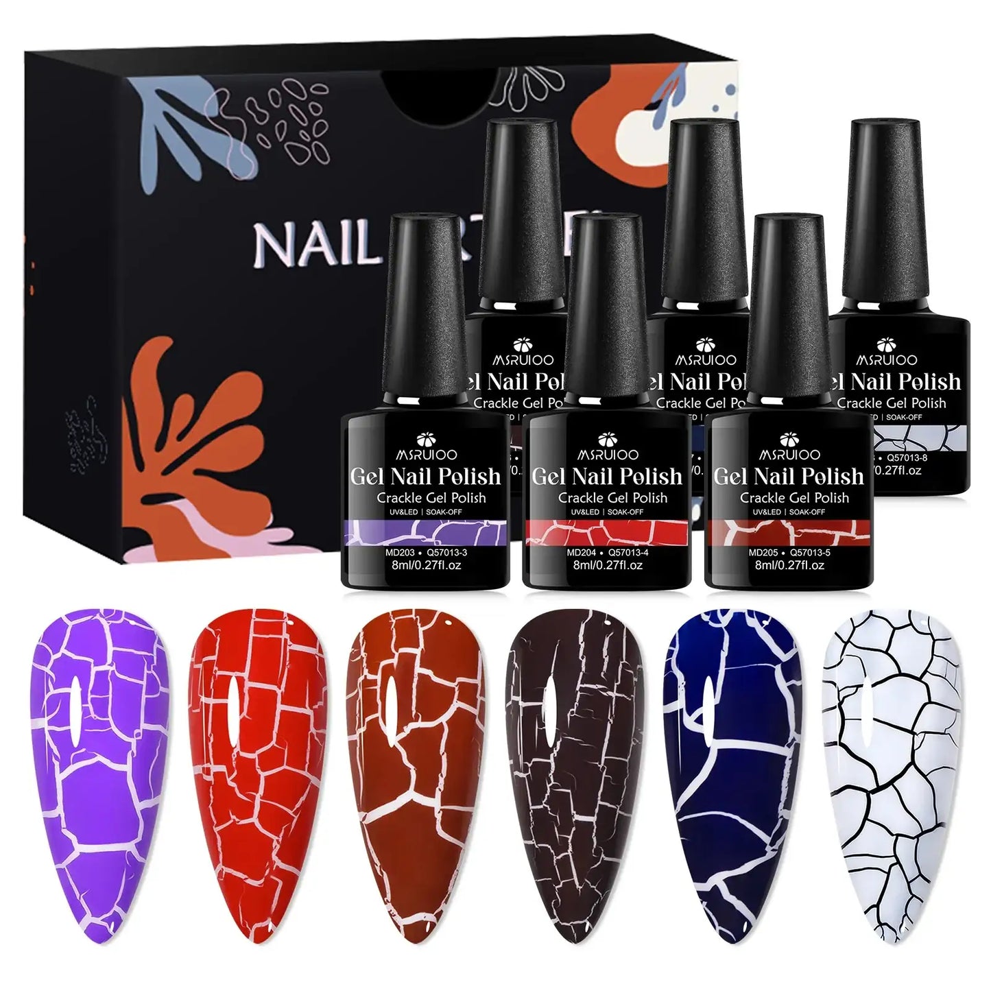 MSRUIOO 6 colores de esmalte quebradizo de secado UV