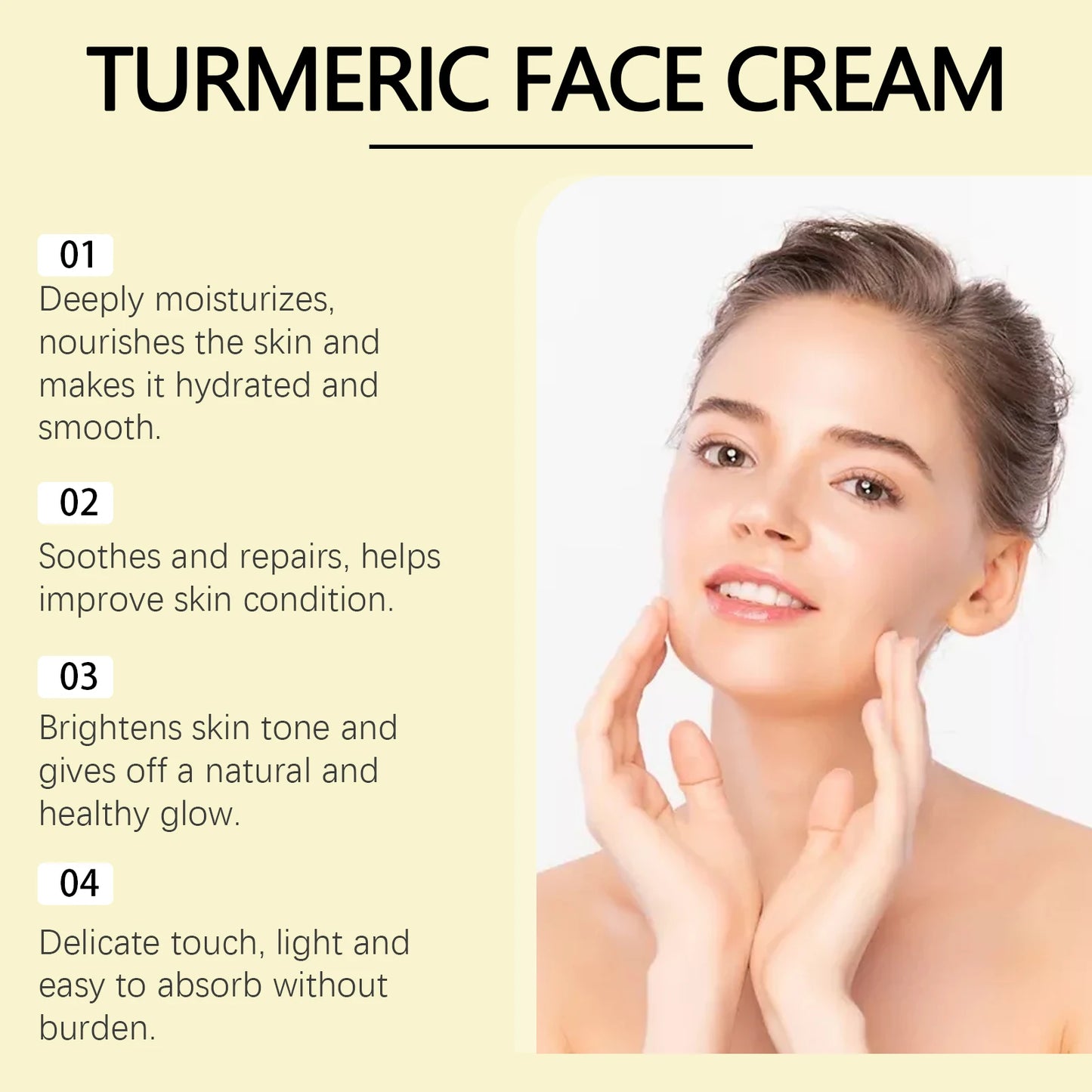 Crema facial ultra brillante de cúrcuma Hoygi