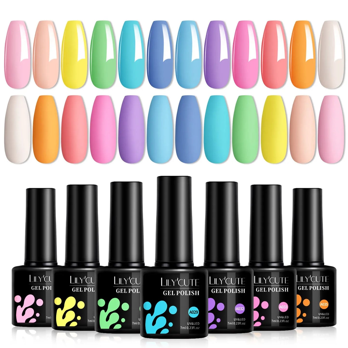 LILYCUTE Set de 12 Esmaltes Gel 7M, UV.