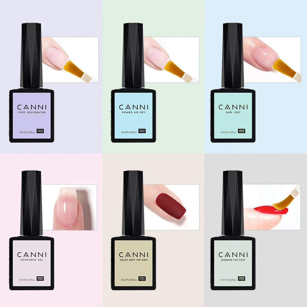 CANNI HEMA FREE base y top coat secado UV