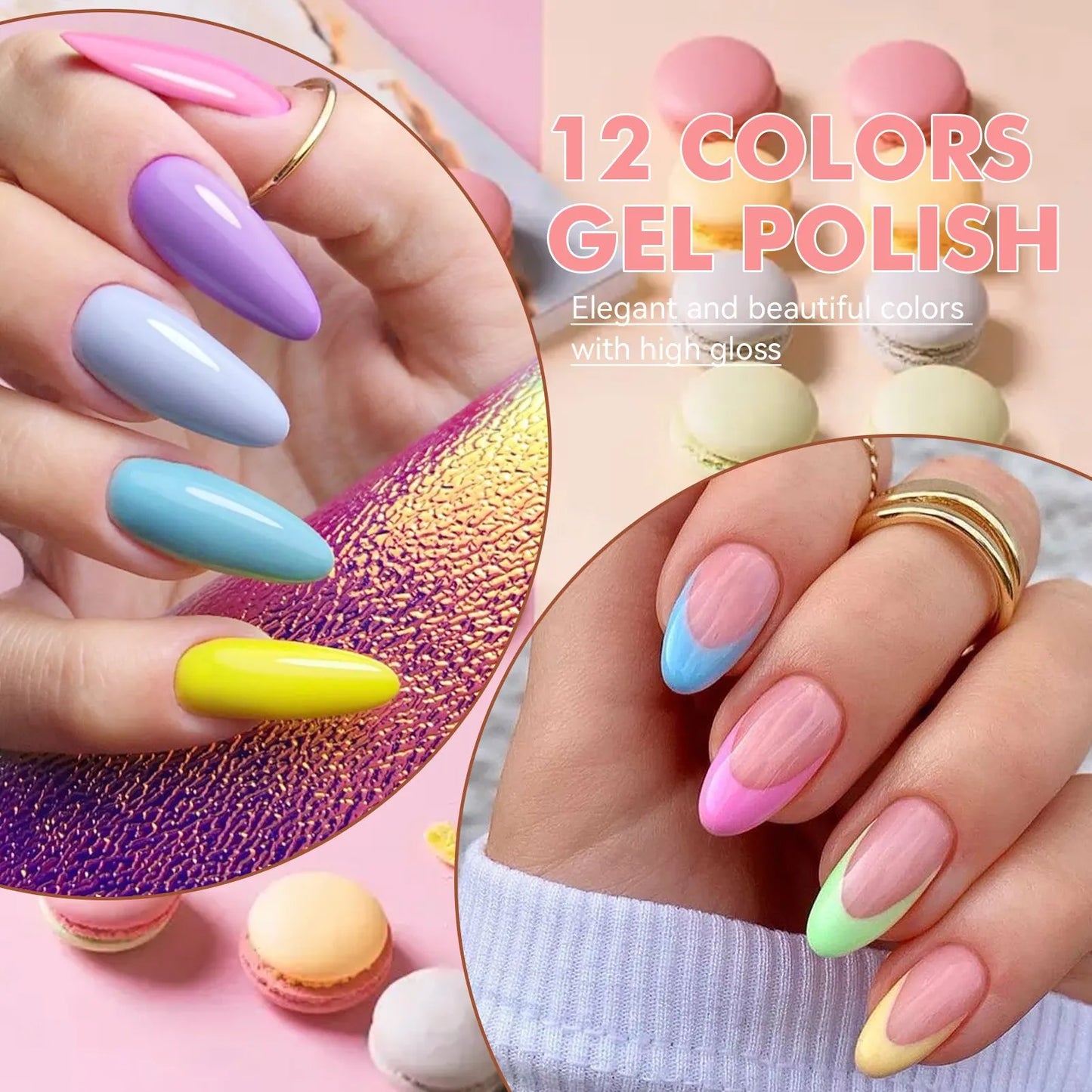 LILYCUTE Set de 12 Esmaltes Gel 7M, UV.
