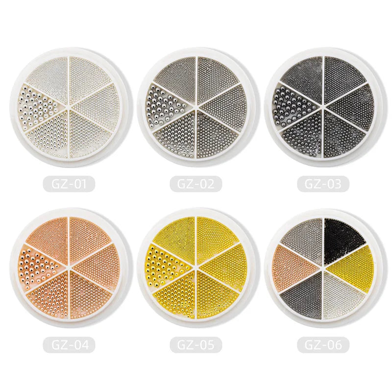 Perlas de caviar de acero para uñas