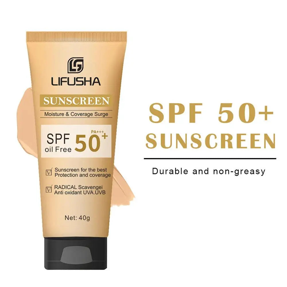 Protector solar SPF50+ con antioxidantes.