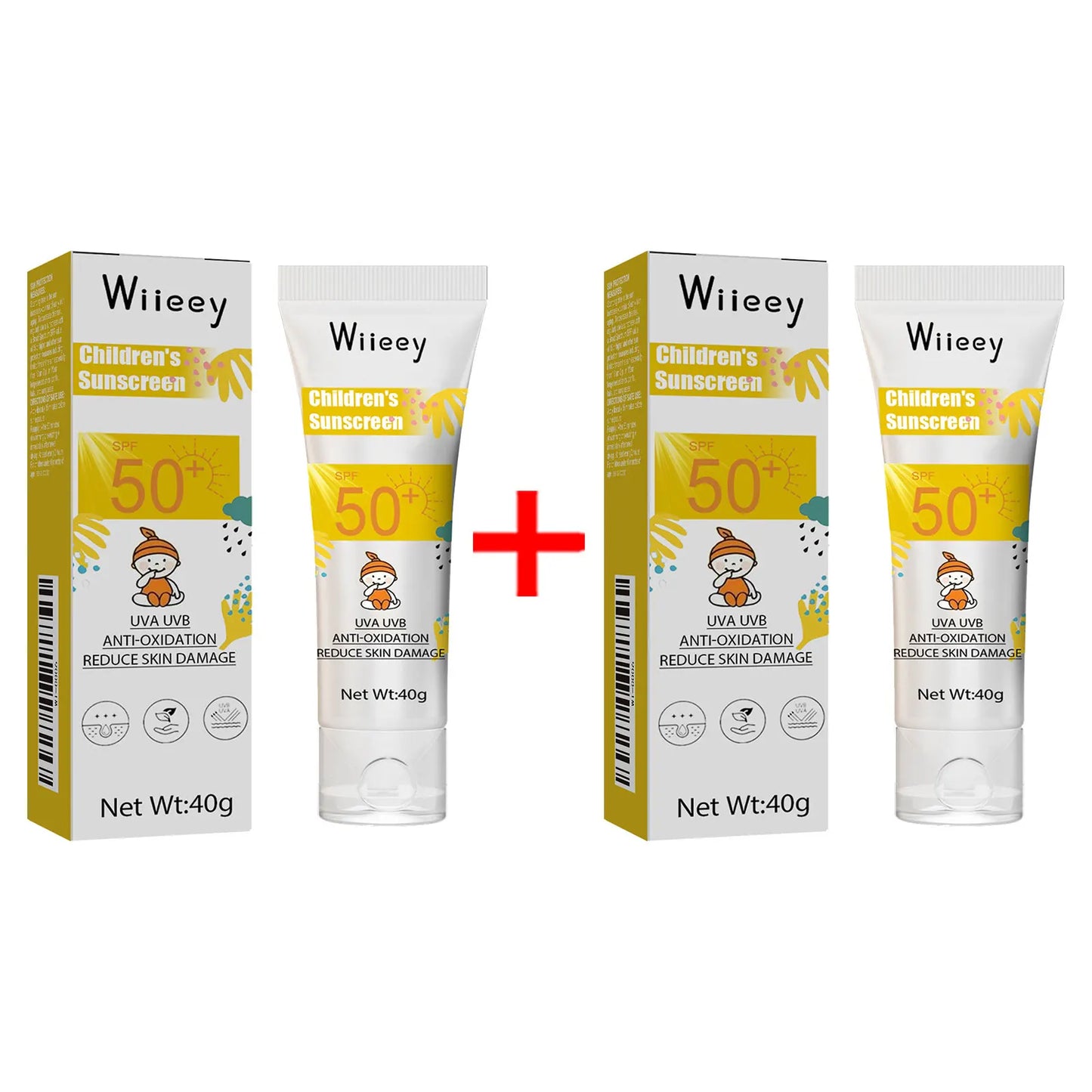 Protector Solar infantil Wiieey con Extractos de Plantas Naturales, SPF50+