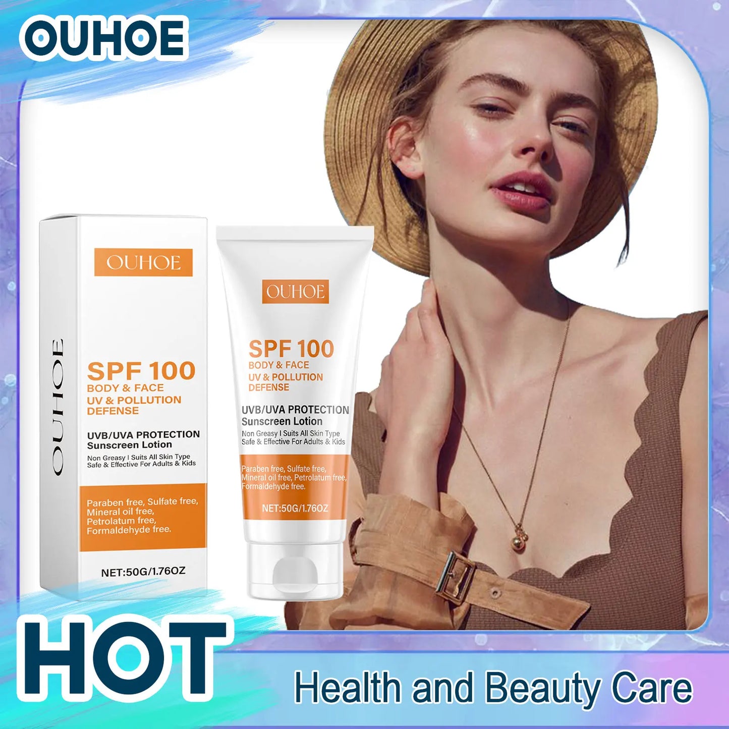 Crema con protección solar SPF100 OUHOE