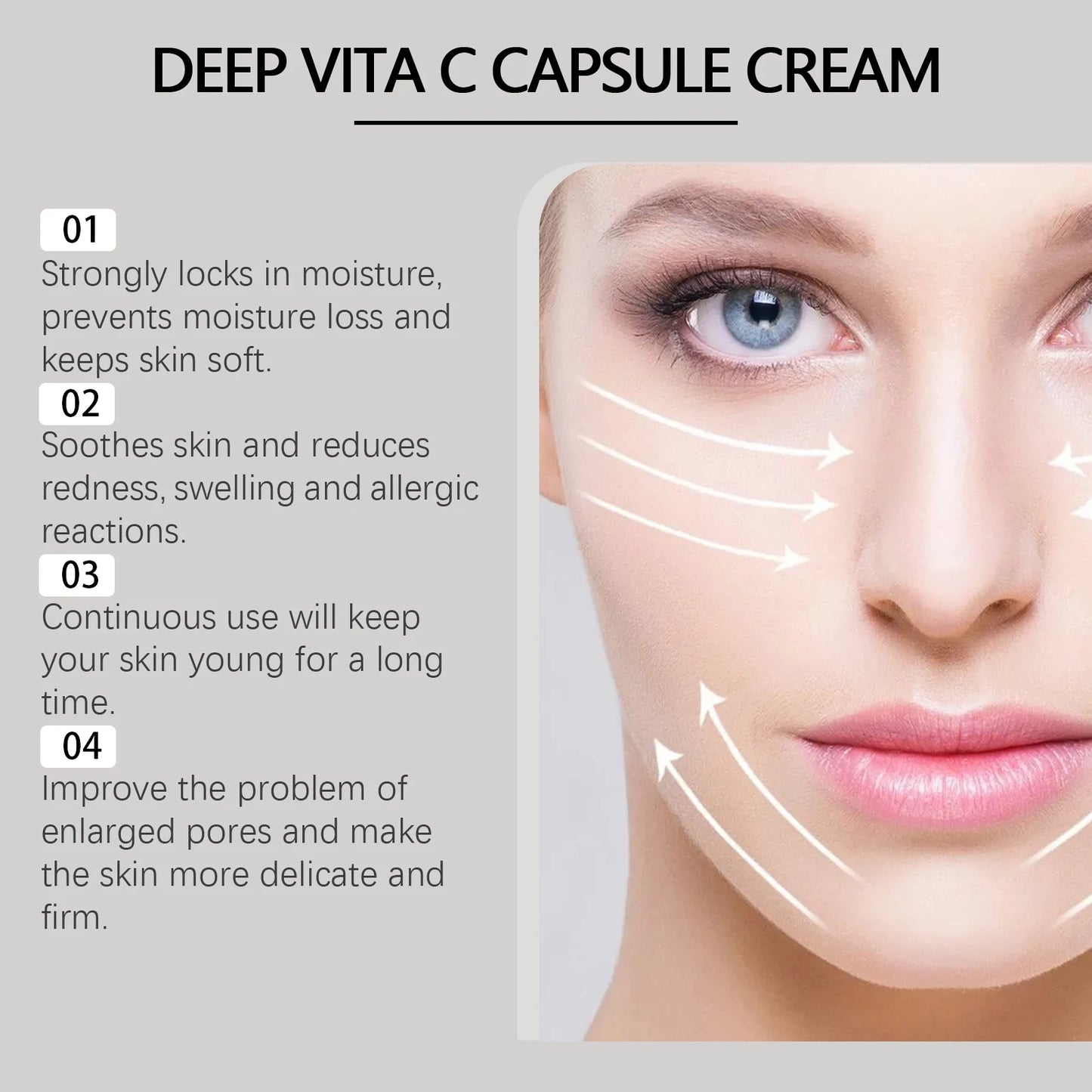 Crema facial en capsula con vitamina C
