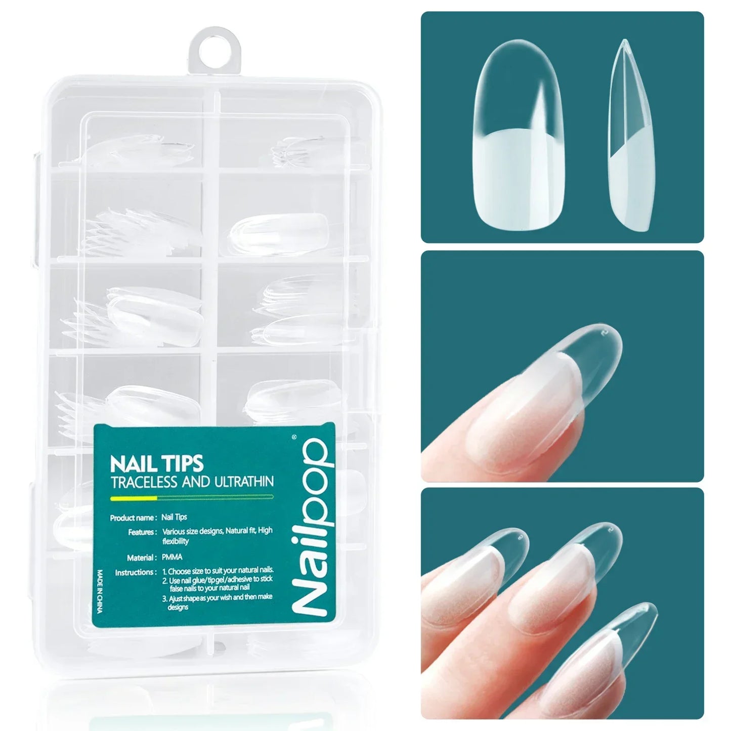 Uñas Postizas Nailpop 120pcs/box Gel X