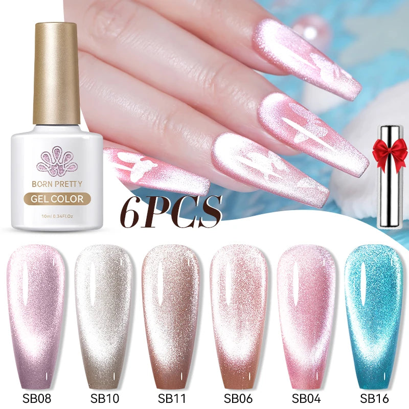 Sets de 6 esmaltes de ojo de gato BORN PRETTY