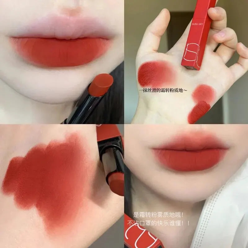 Barra de labios-fórmula es resistente al agua y al sudor.