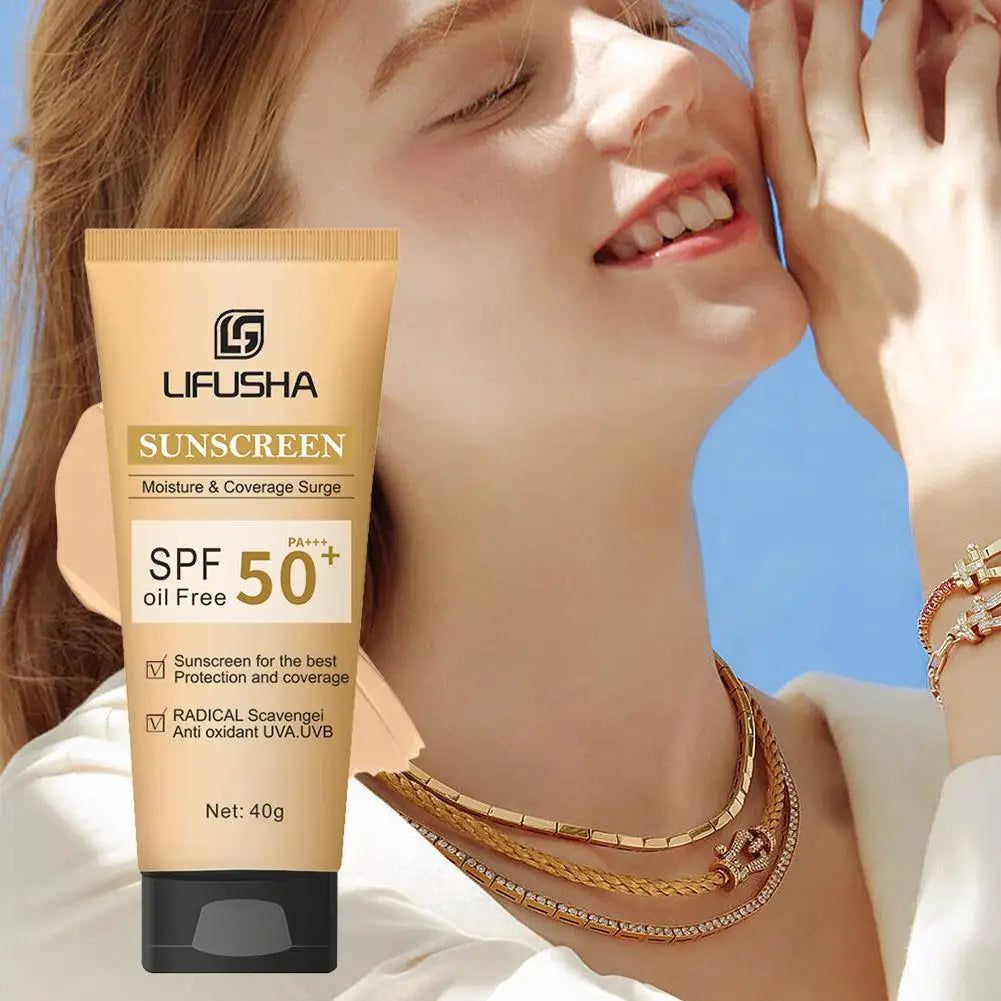 Protector solar SPF50+ con antioxidantes.