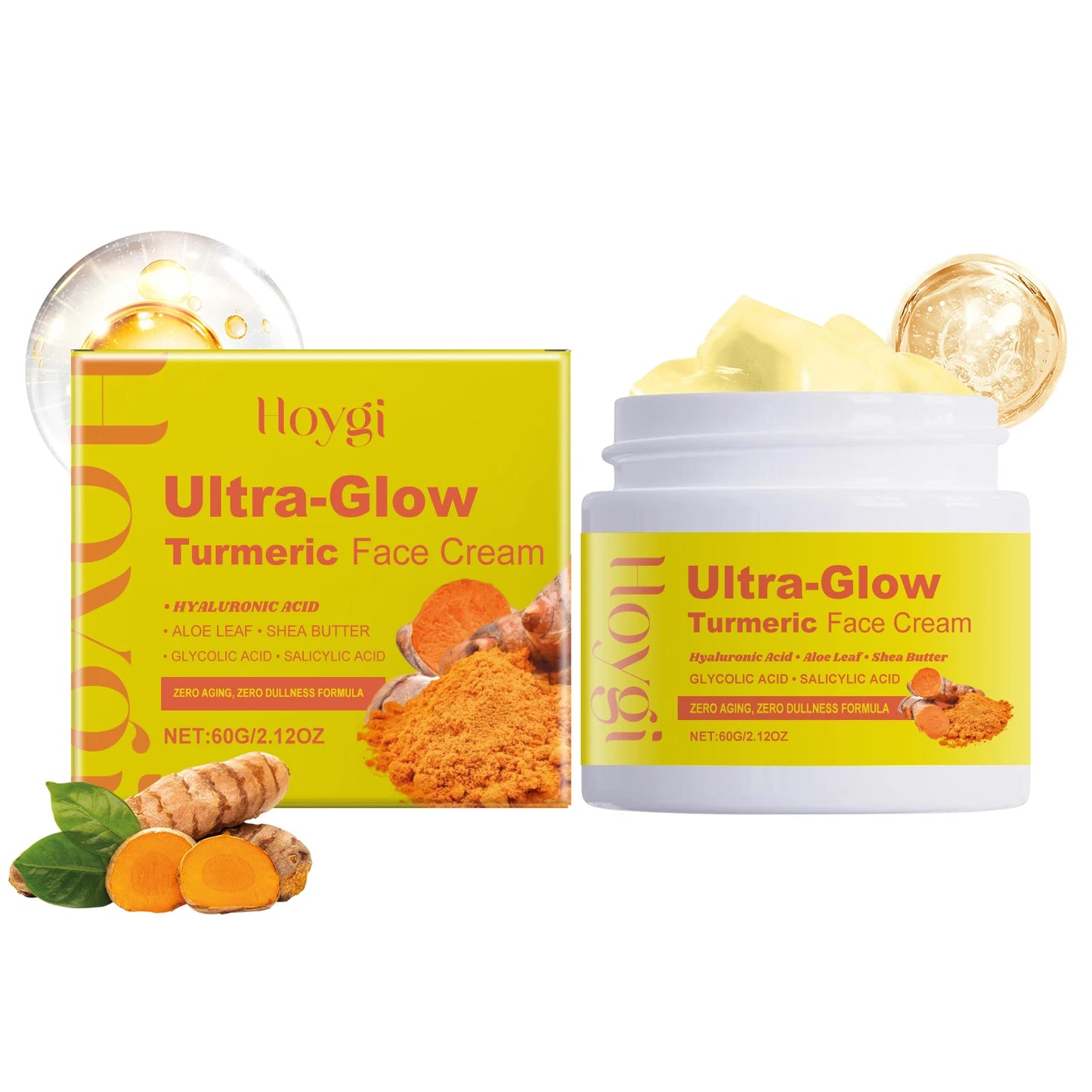 Crema facial ultra brillante de cúrcuma Hoygi