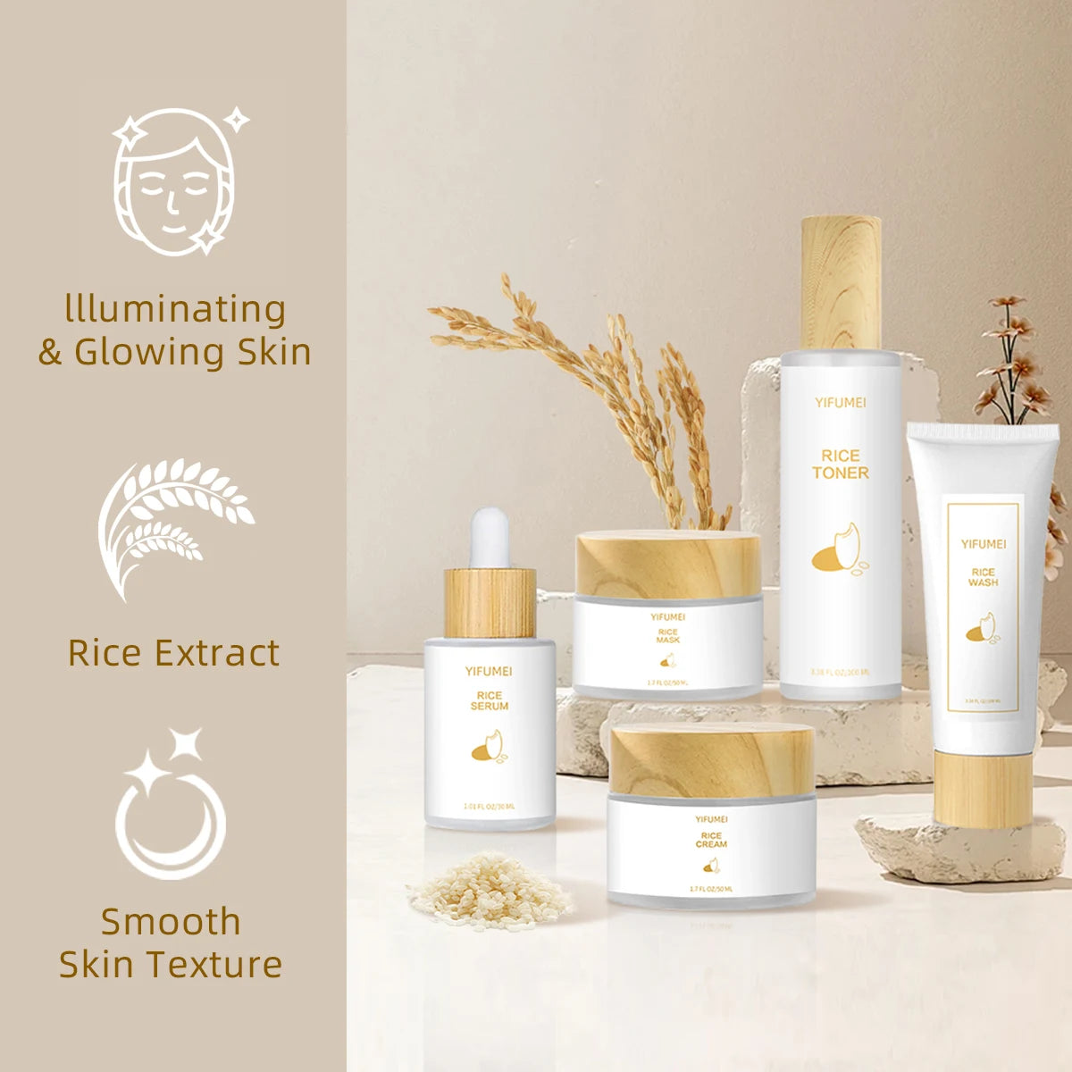 Set facial de arroz Crown Diamond