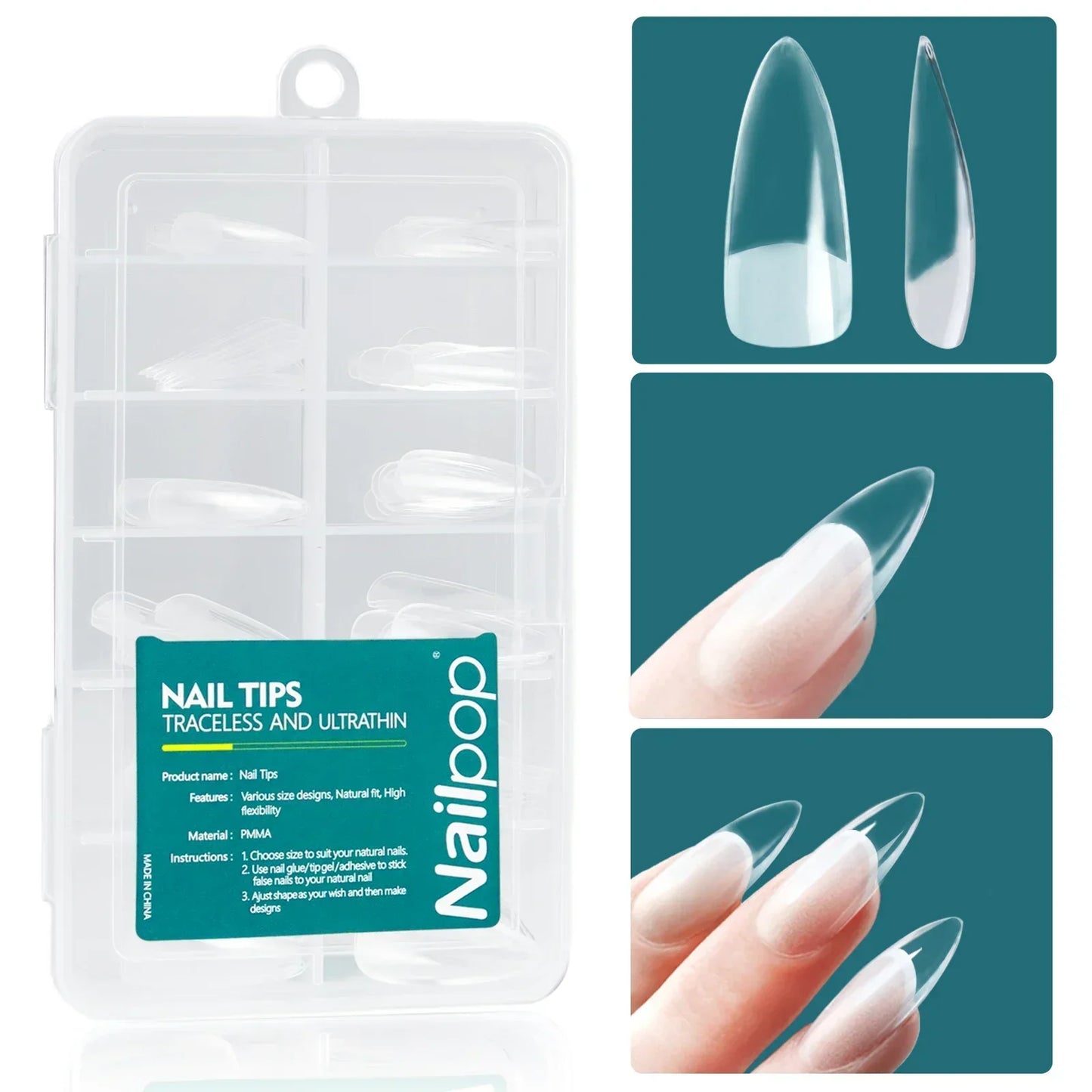 Uñas Postizas Nailpop 120pcs/box Gel X