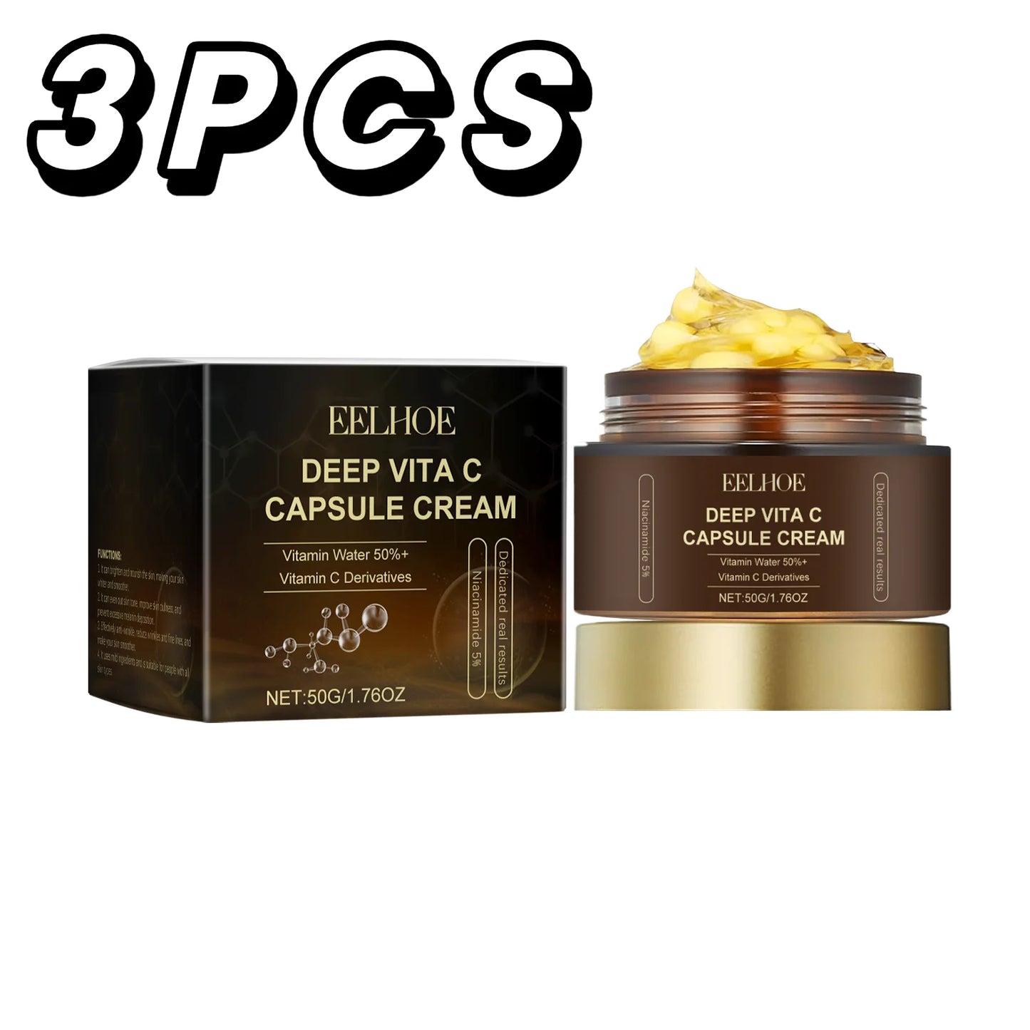 Crema facial en capsula con vitamina C