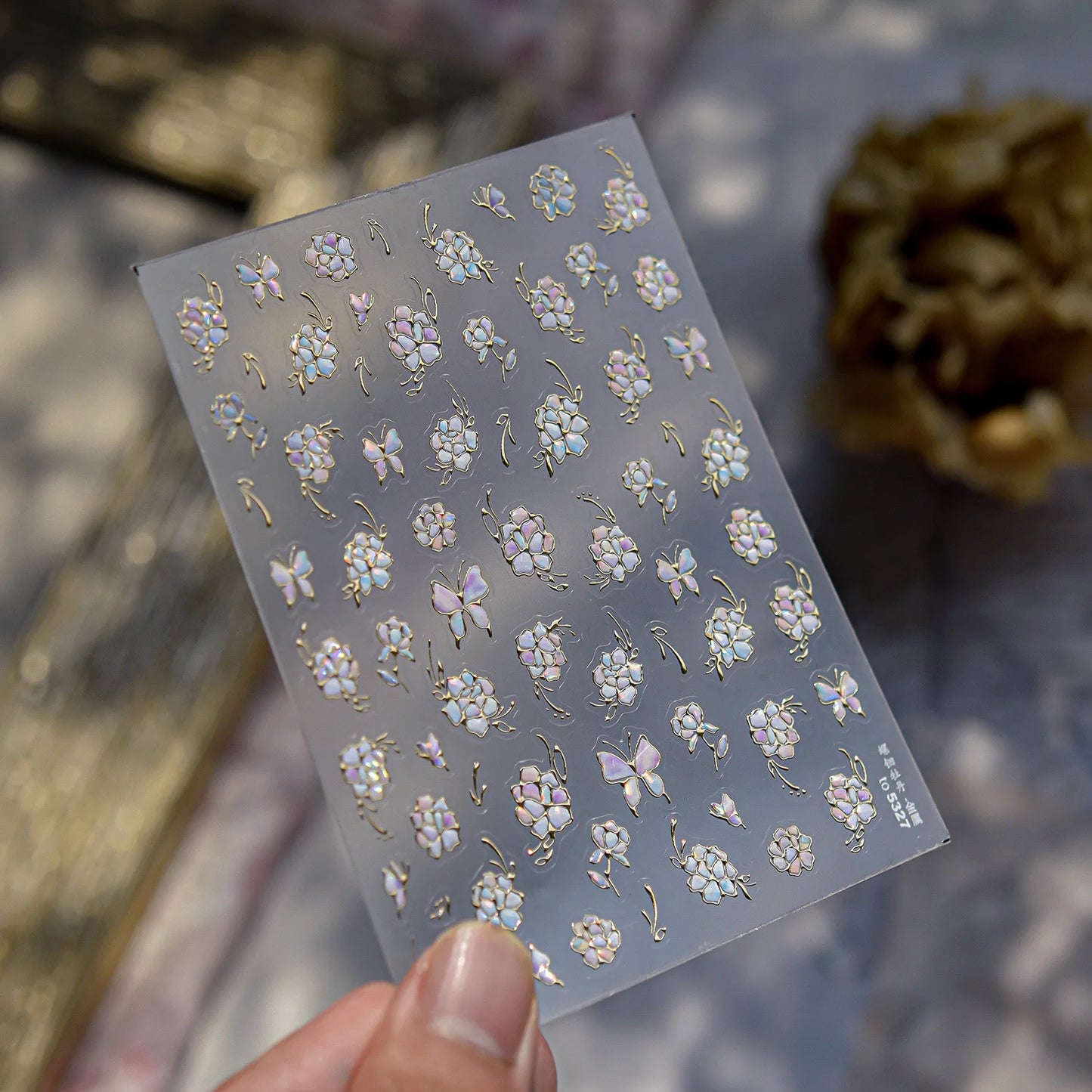 Calcomanías de flores de peonía para la uñas