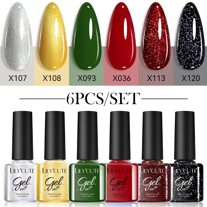 LILYCUTE Set de 6 Esmaltes gel UV de Uñas.