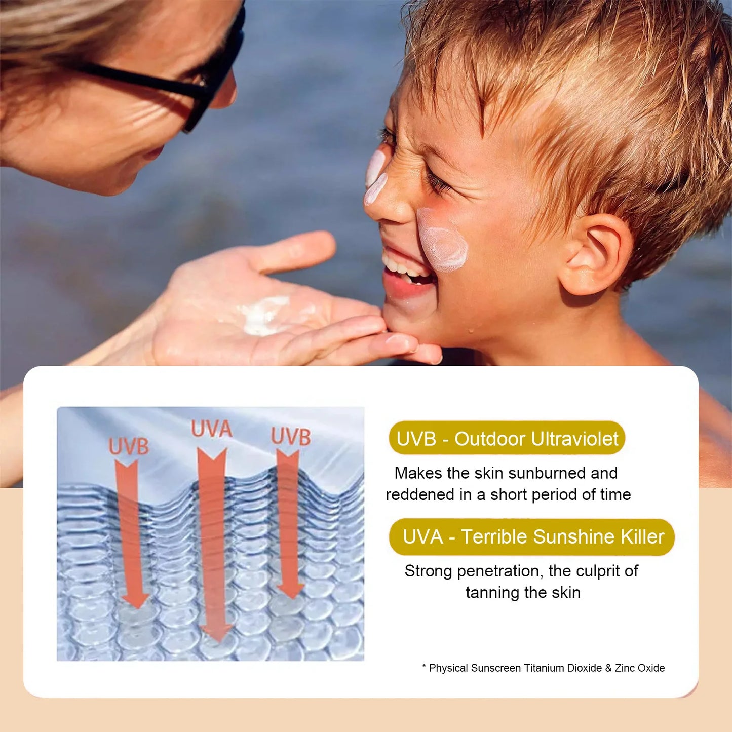 Protector Solar infantil Wiieey con Extractos de Plantas Naturales, SPF50+