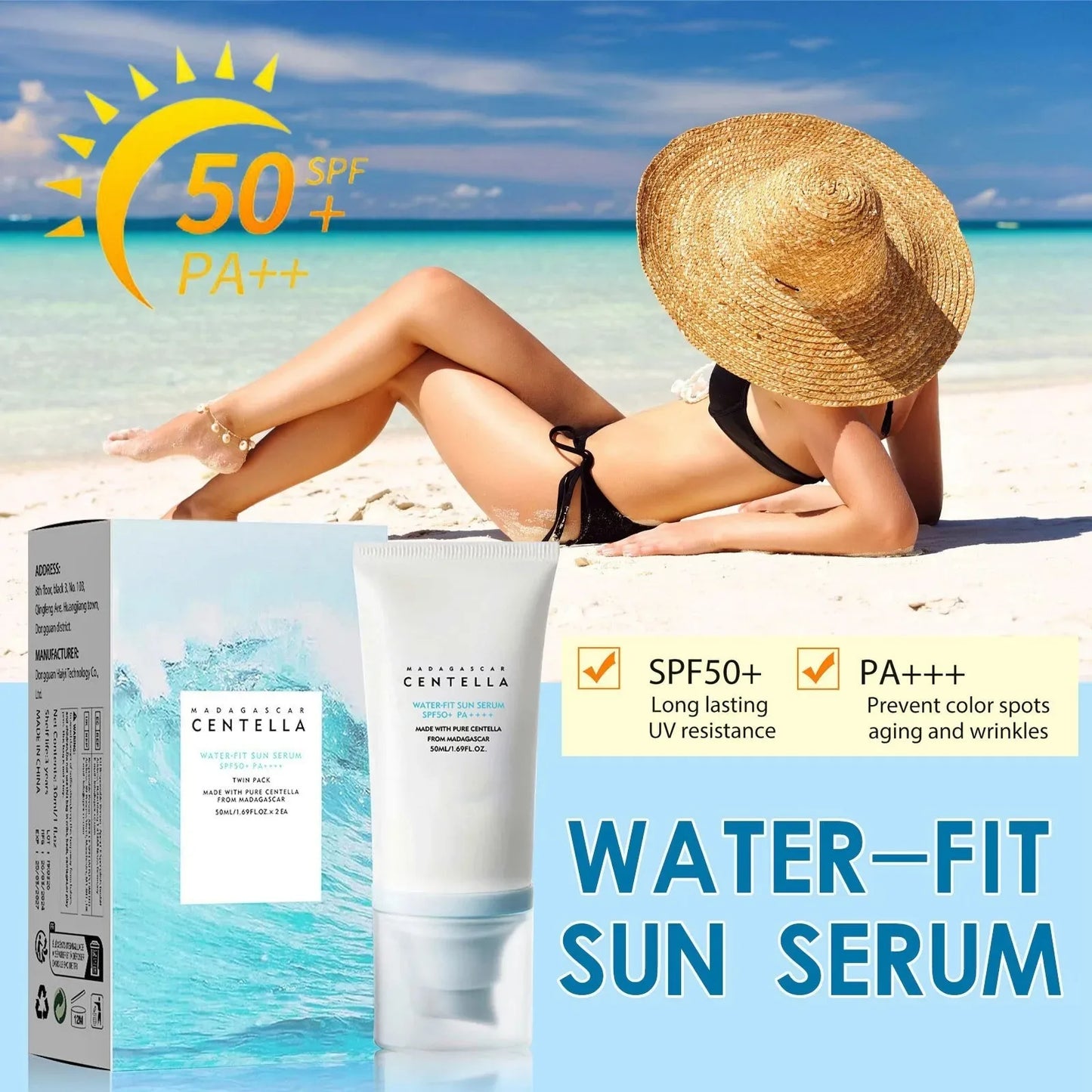 Perfect hydrating sunscreen serum for healthy, glowing skin SPF 50+