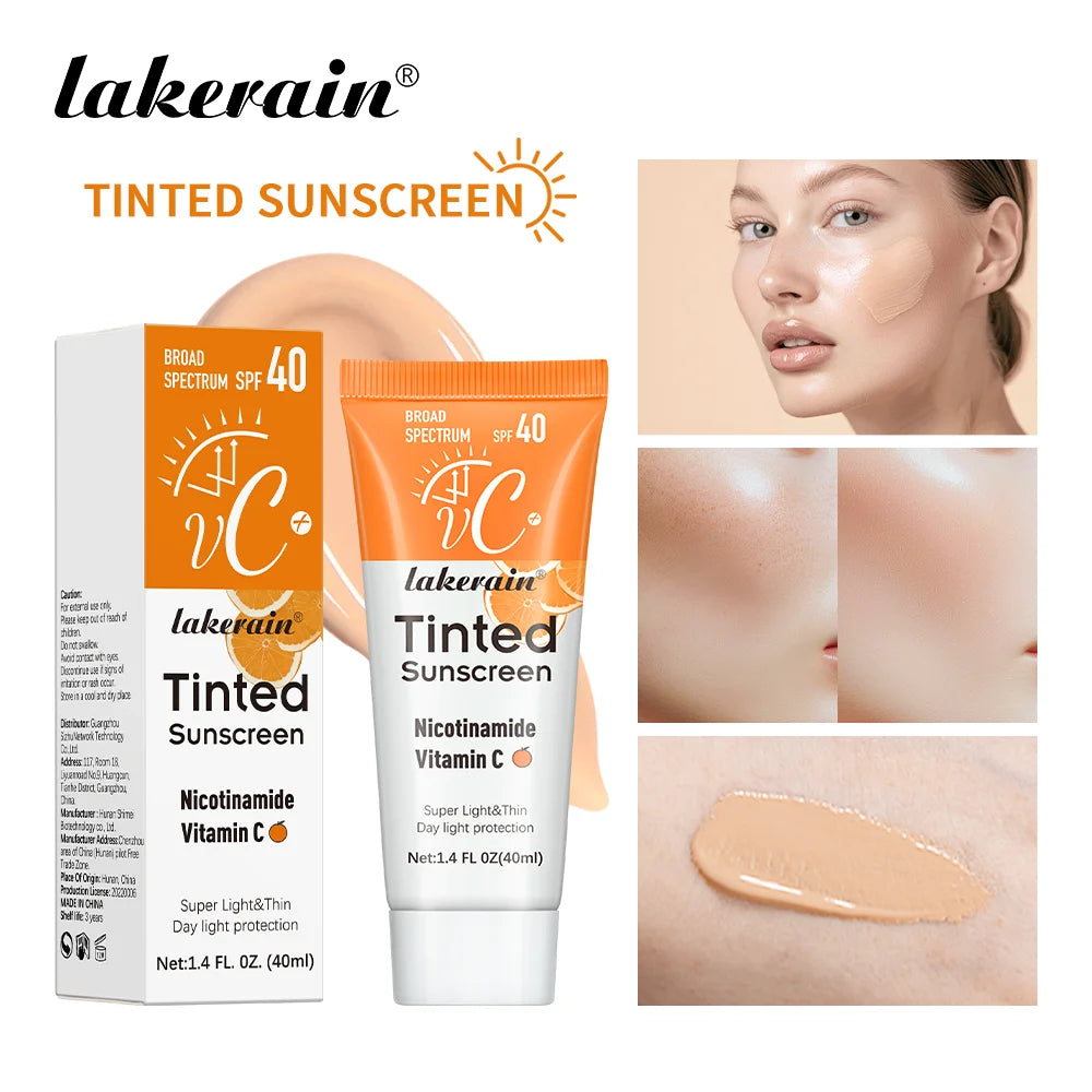 Protector solar con color para el rostro con nicotinamida y vitamina C SPF40+
