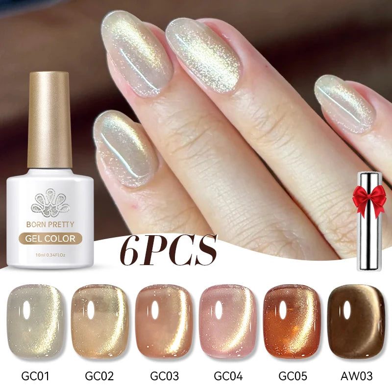 Sets de 6 esmaltes de ojo de gato BORN PRETTY