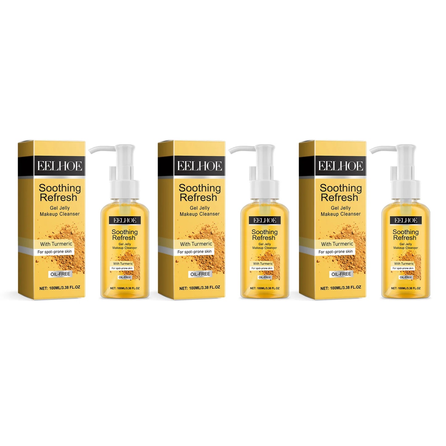 Gel de cúrcuma, desmaquillante y refrescante para una piel sin imperfecciones.