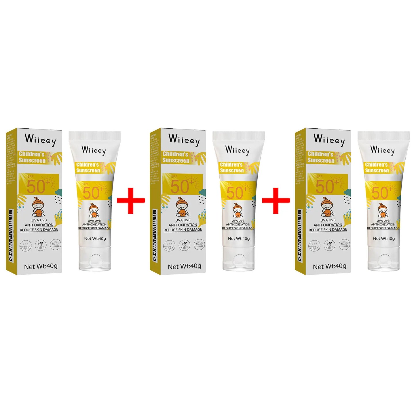 Protector Solar infantil Wiieey con Extractos de Plantas Naturales, SPF50+
