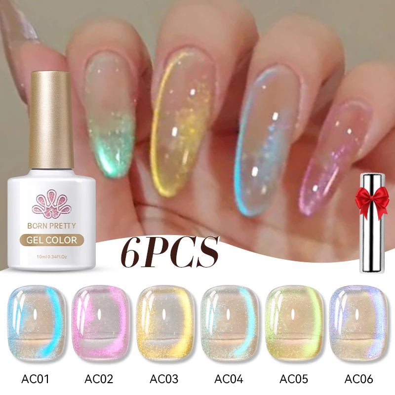Sets de 6 esmaltes de ojo de gato BORN PRETTY