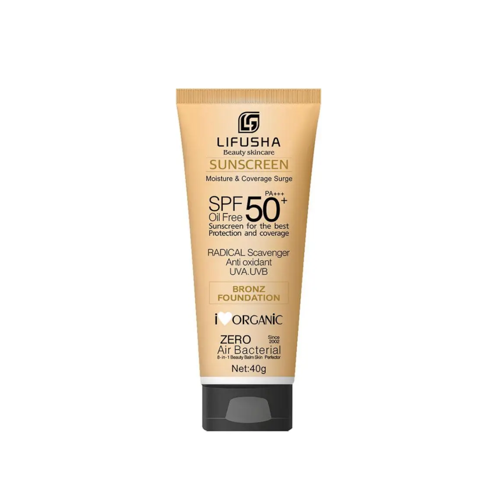 Protector solar SPF50+ con antioxidantes.