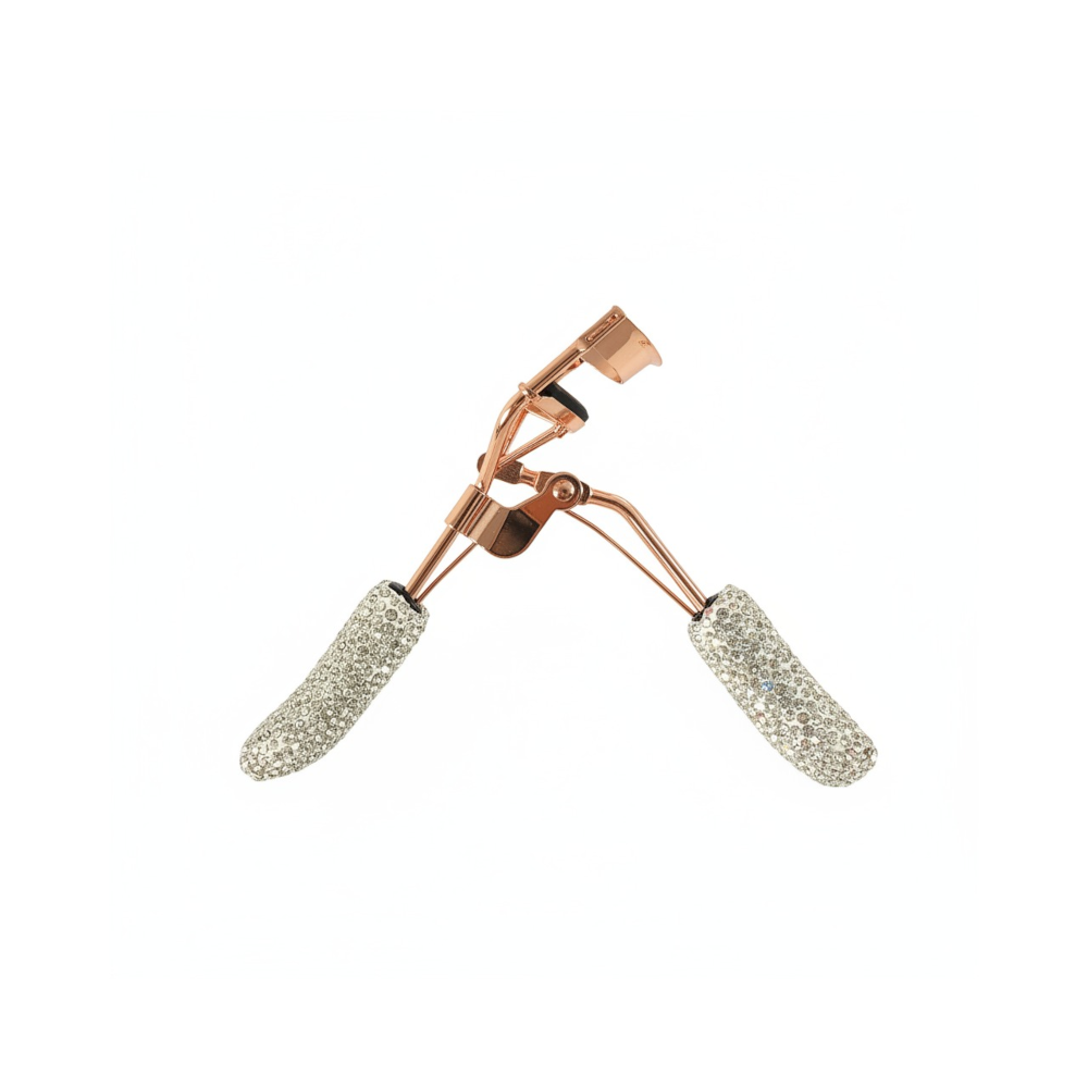 Eyelash curler with artificial diamonds