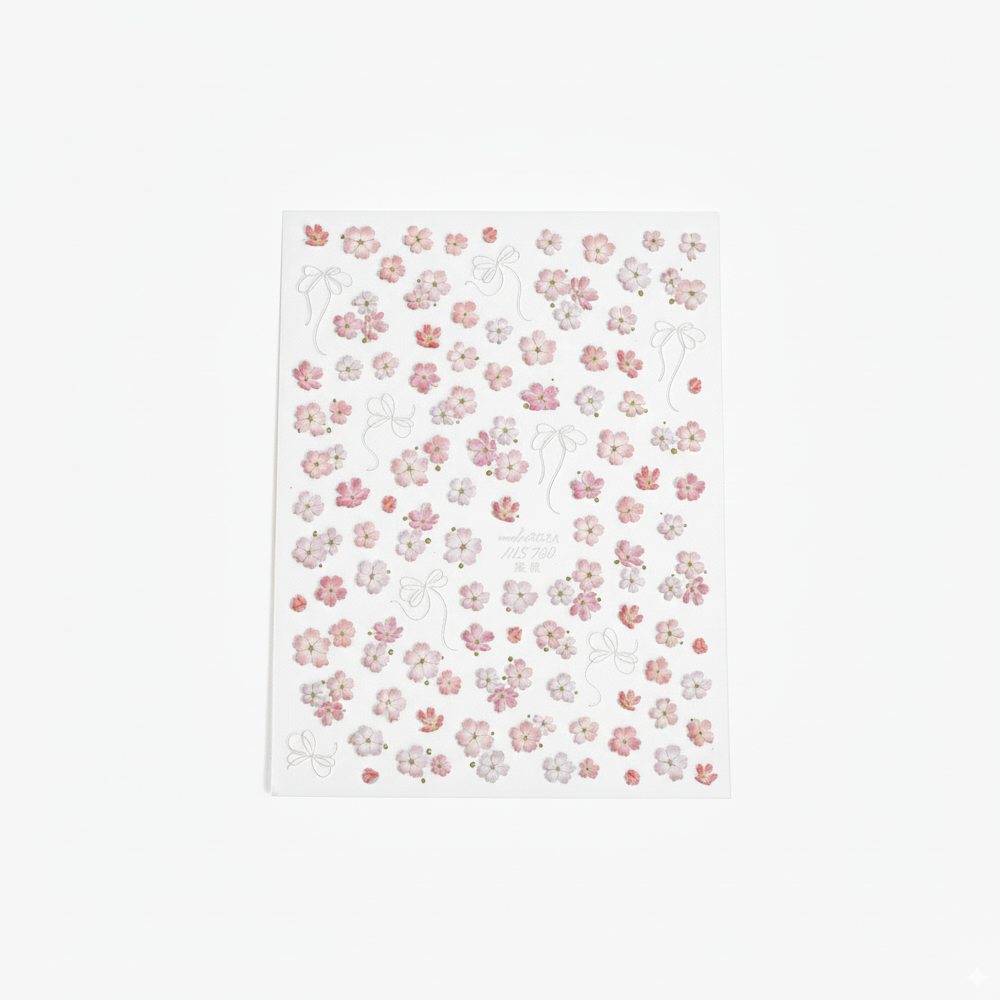 Calcomanías de flores de peonía para la uñas