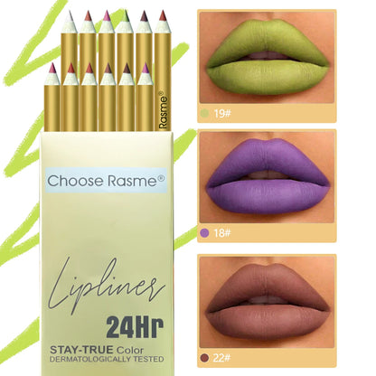 Set of 12 CHOOSE RASME Lip Liners