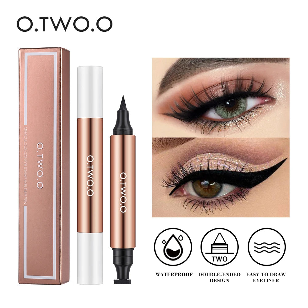 O.TWO.O Stamp Ink Eyeliner - Double Tip, Waterproof and Quick Drying