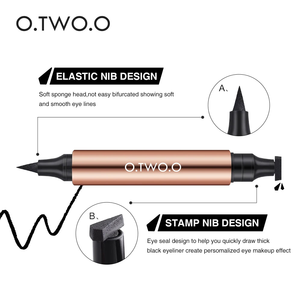 O.TWO.O Stamp Ink Eyeliner - Double Tip, Waterproof and Quick Drying