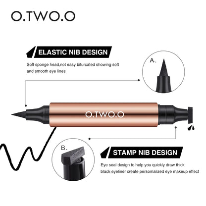 O.TWO.O Stamp Ink Eyeliner - Double Tip, Waterproof and Quick Drying