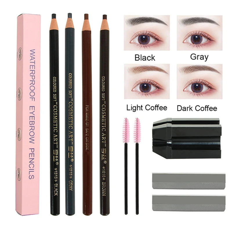 Eyebrow Pencil Set with Sharpener.