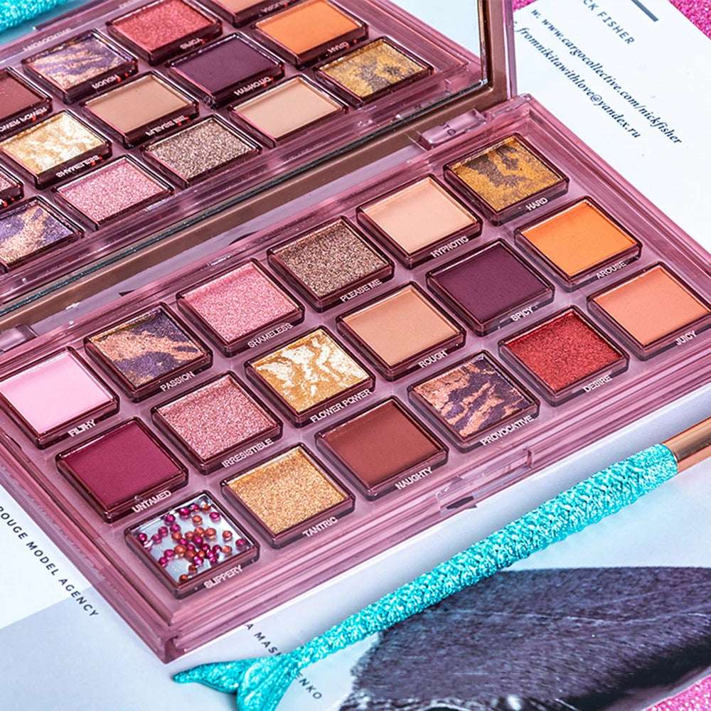 Paleta de sombras de ojos de 18 colores de ZYXUAQIR.