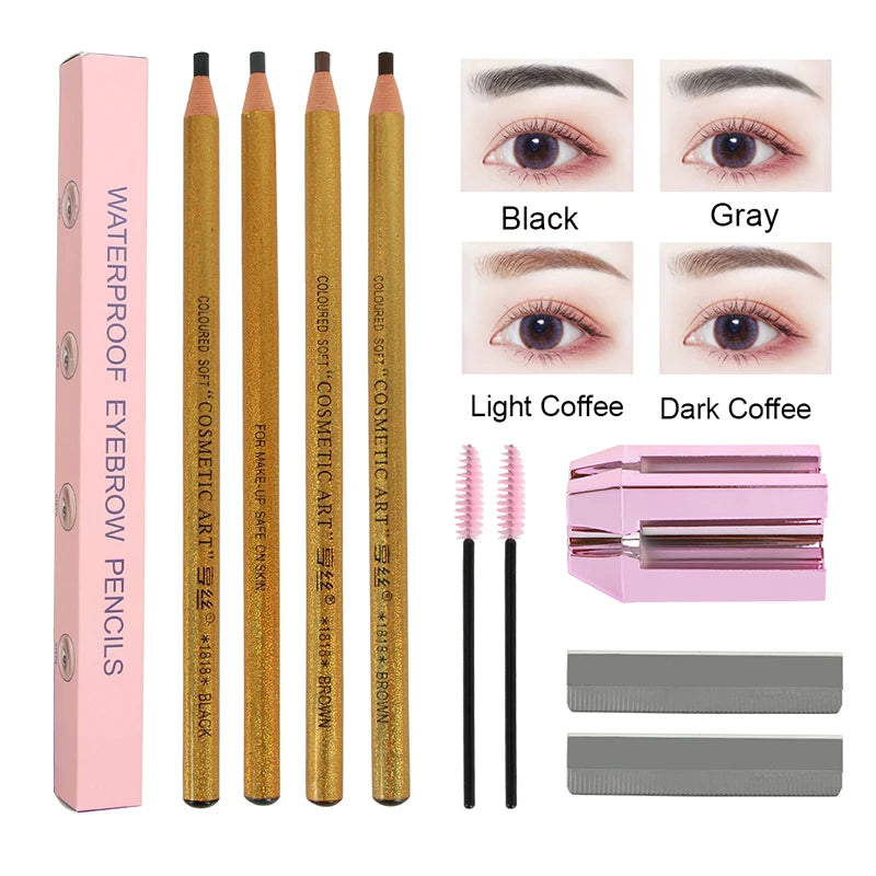 Eyebrow Pencil Set with Sharpener.