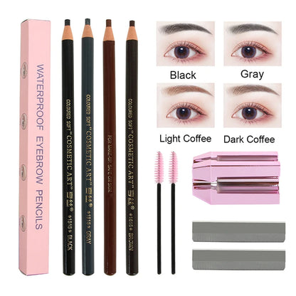Eyebrow Pencil Set with Sharpener.