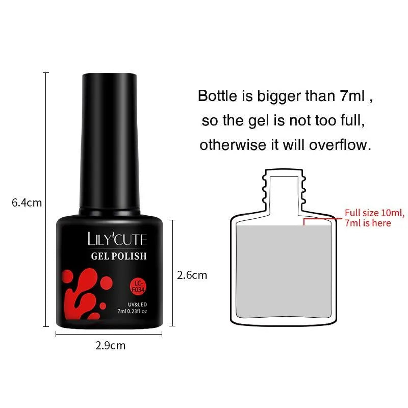 LILYCUTE Set de 12 Esmaltes Gel 7M, UV.