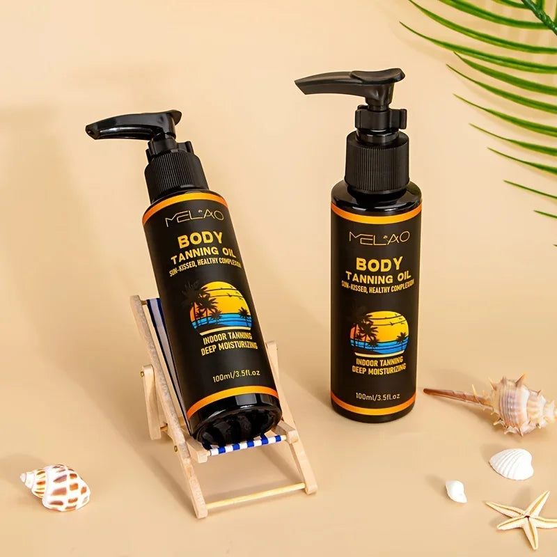 Self-tanning body oil with deep hydration