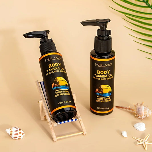 Self-tanning body oil with deep hydration