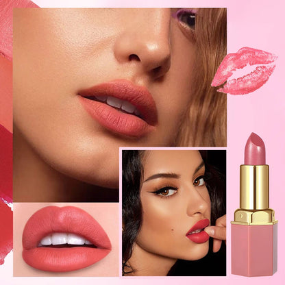 Vibrant and even color lipstick.