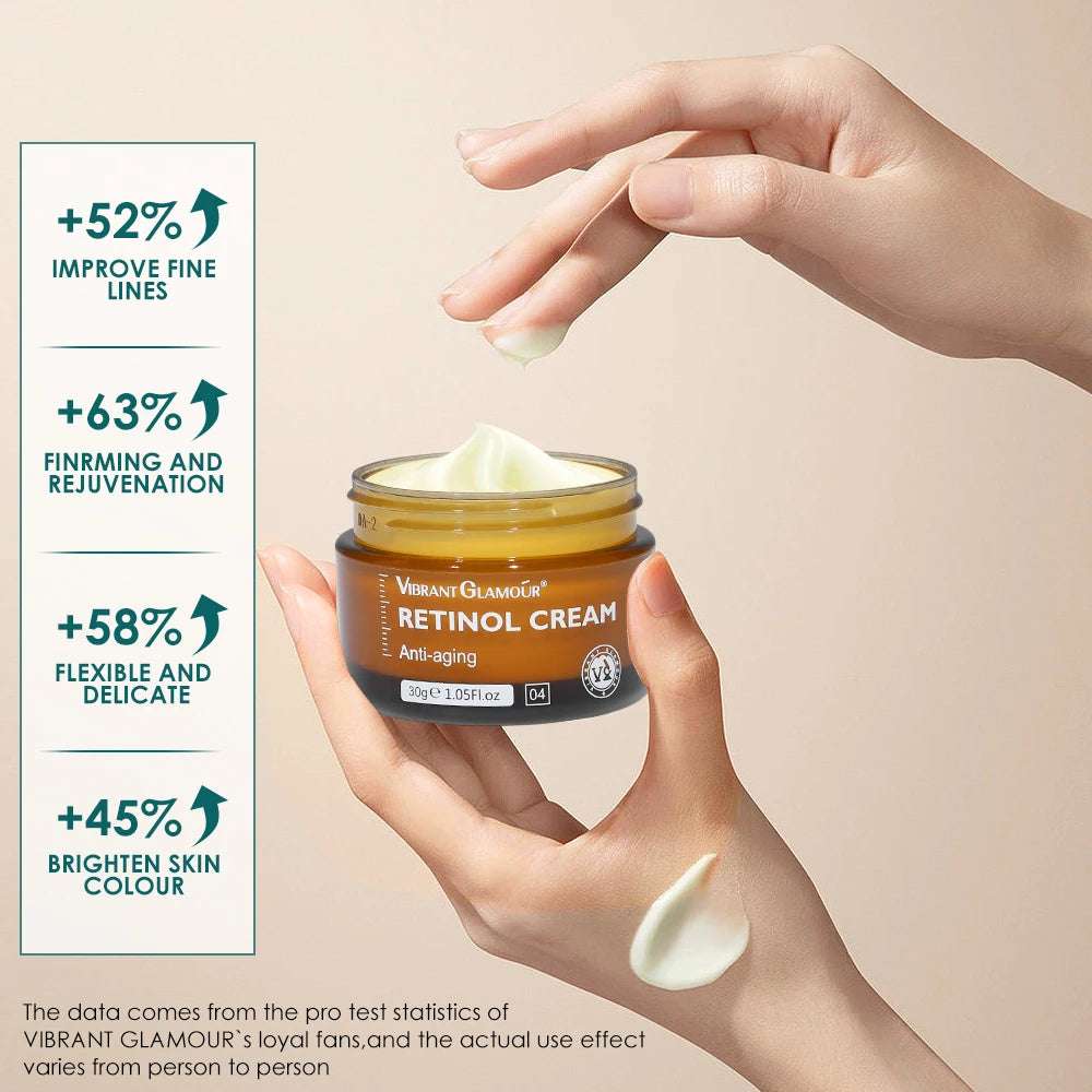 Crema con  retinol antienvejecimiento.