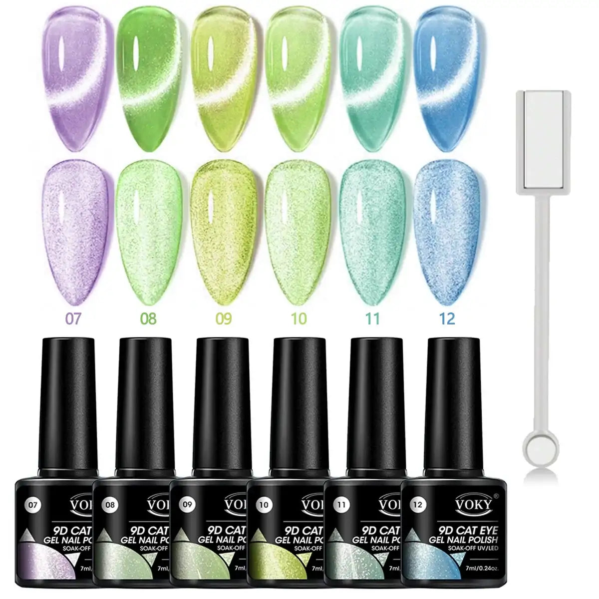 Sets de 6 esmaltes magnéticos VOKI 9D CAT EYE